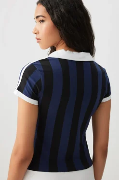 Graphic Striped Polo Shirt