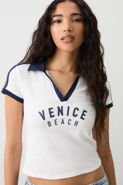 Graphic Striped Polo Shirt