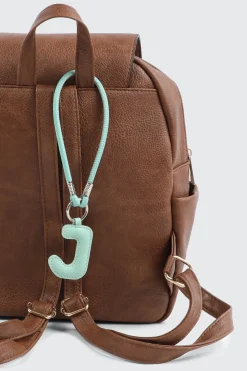 Green Initial J Faux Leather Charm with Wristlet