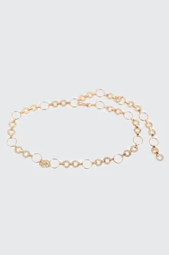 Hammered Round Link Chain Belt