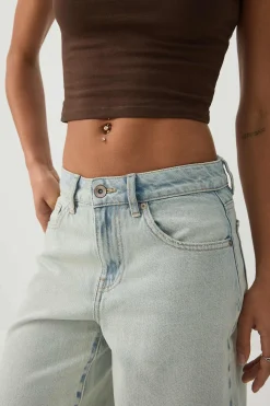 High Rise Denim Bermuda Shorts