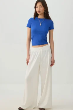 High Rise Linen Blend Pants