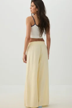 High Rise Linen Blend Pants