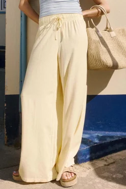 High Rise Linen Blend Pants