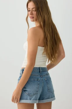 High Rise Mom Denim Shorts