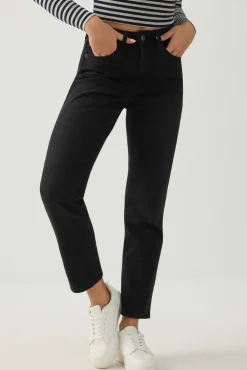 High Rise Slim Straight Jeans