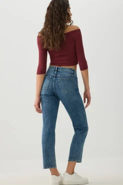 High Rise Slim Straight Jeans