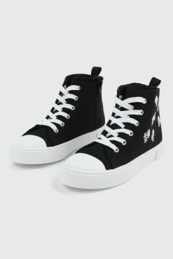 High Top Sneakers with Embroideries