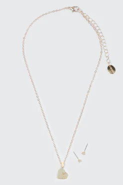 Initial K Heart Jewelry Set