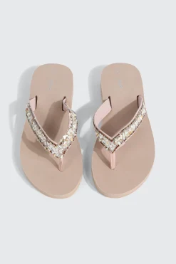Jelly Flip Flops with Beaded Strap