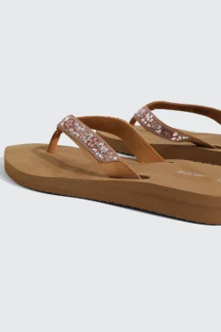 Jelly Flip Flops with Beaded Strap