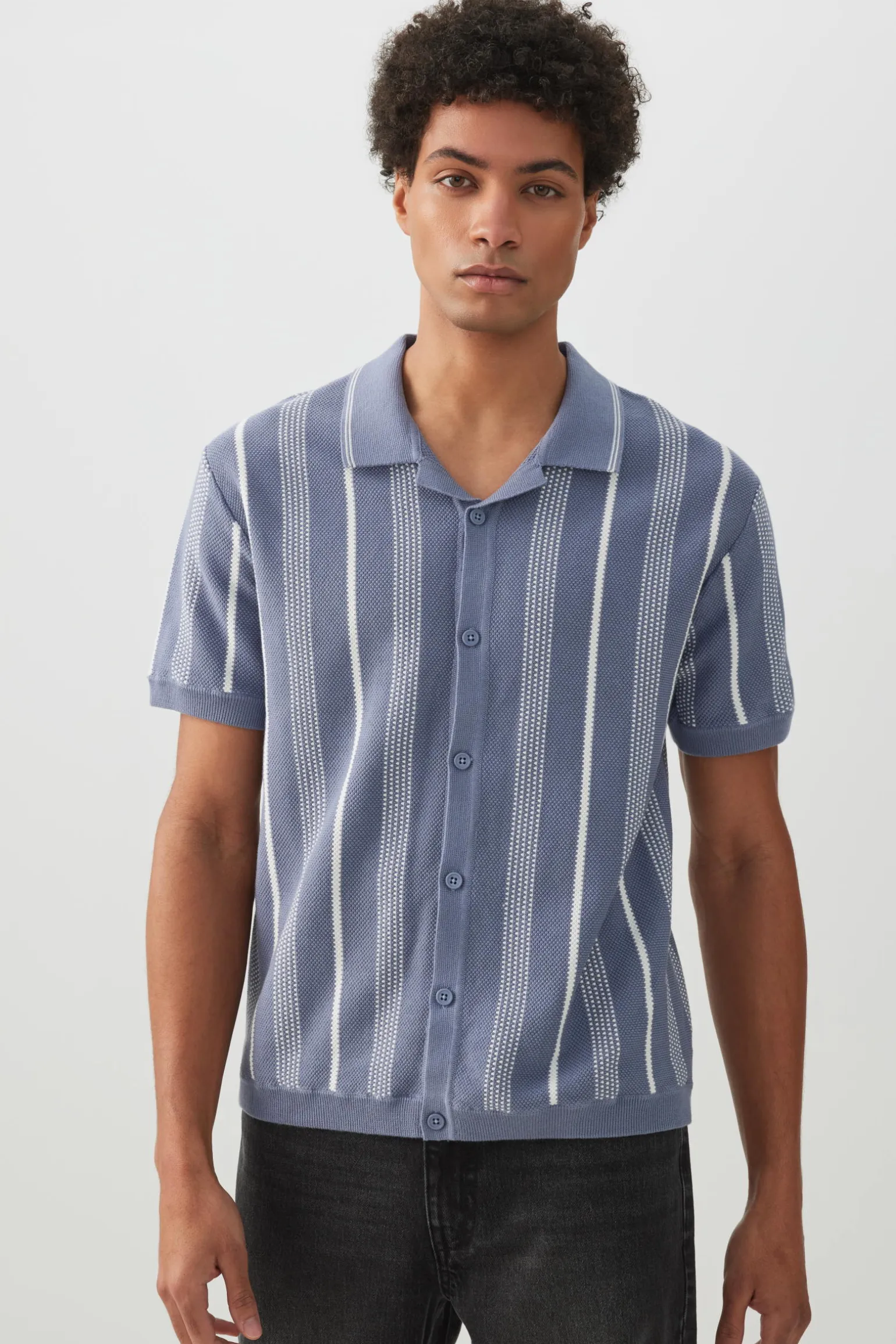 Johnny Collar Short Sleeve Sweater