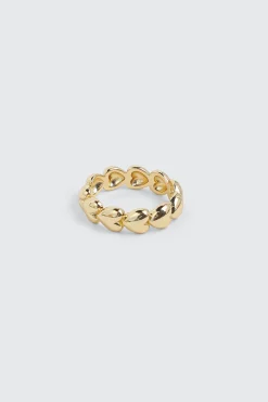 14K Gold Plated All Around Heart Ring
