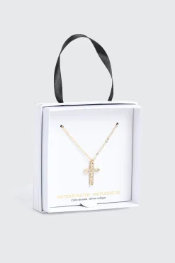 14K Gold Plated Cross Necklace