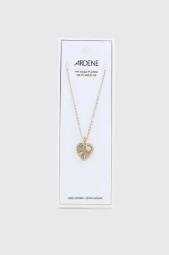 14K Gold Plated Fan Heart Necklace