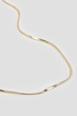 14K Gold Plated Flat Chain Necklace