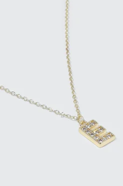 14K Gold Plated Initial E Necklace