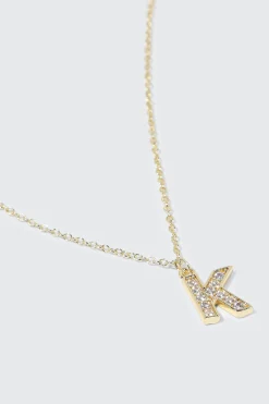 14K Gold Plated Initial K Necklace