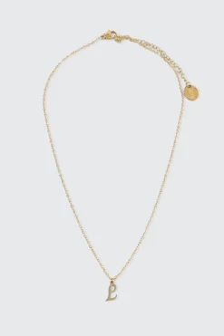14K Gold Plated Initial L Necklace