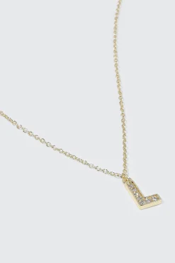 14K Gold Plated Initial L Necklace