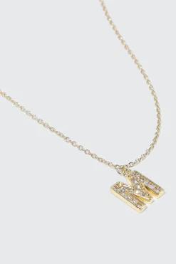 14K Gold Plated Initial M Necklace