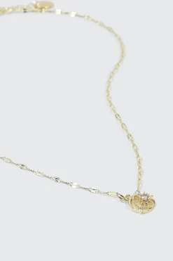 14K Gold Plated Moon & Star Necklace