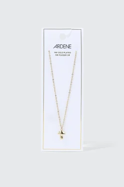 14K Gold Plated Mushroom Necklace