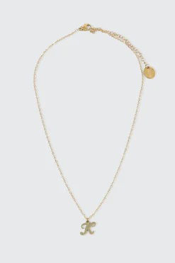 14K Gold Plated Stainless Steel Initial K Necklace