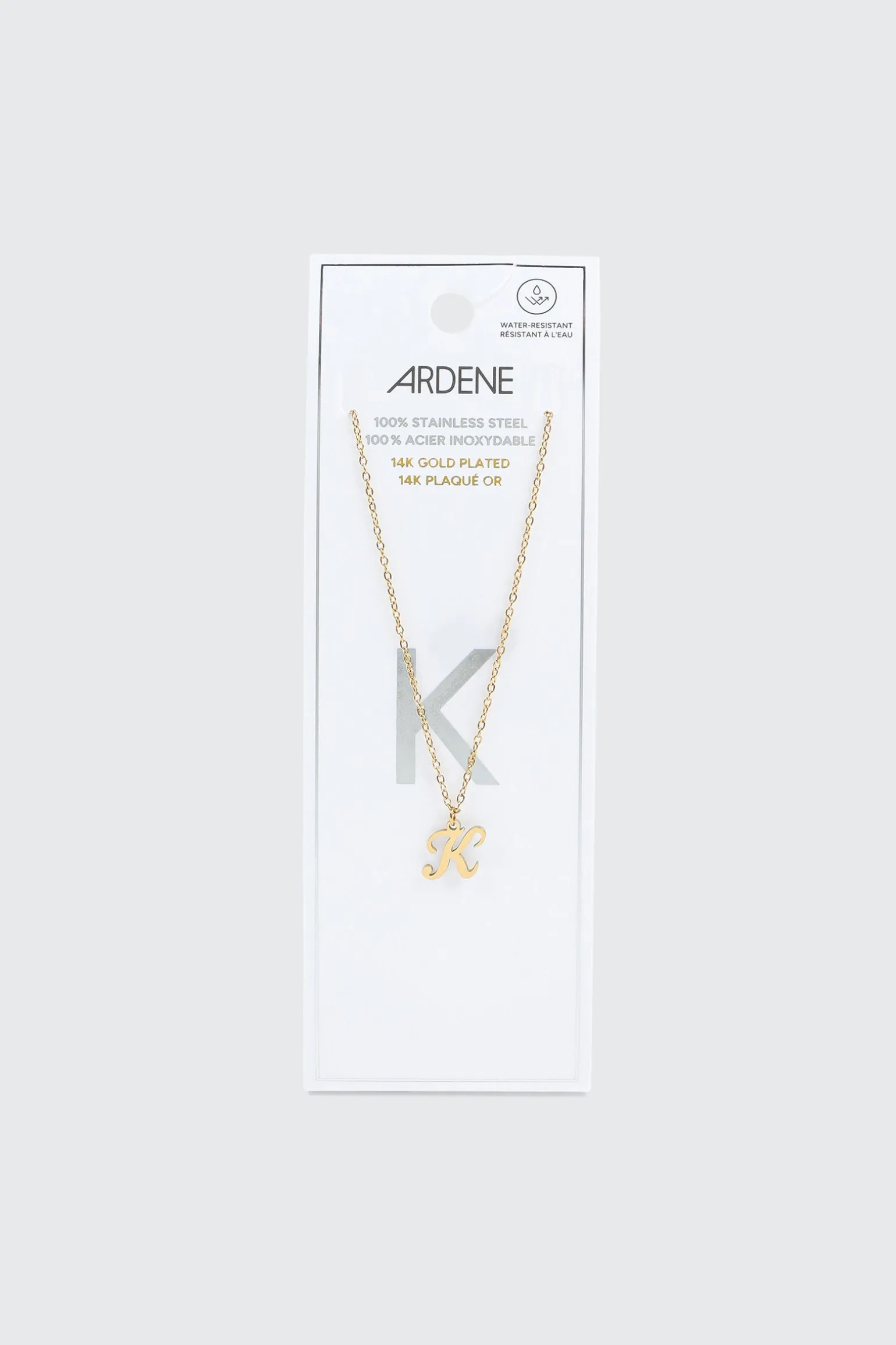 14K Gold Plated Stainless Steel Initial K Necklace