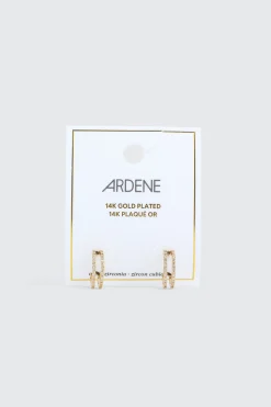 14K Gold Plated Two-Row Hoop Earrings