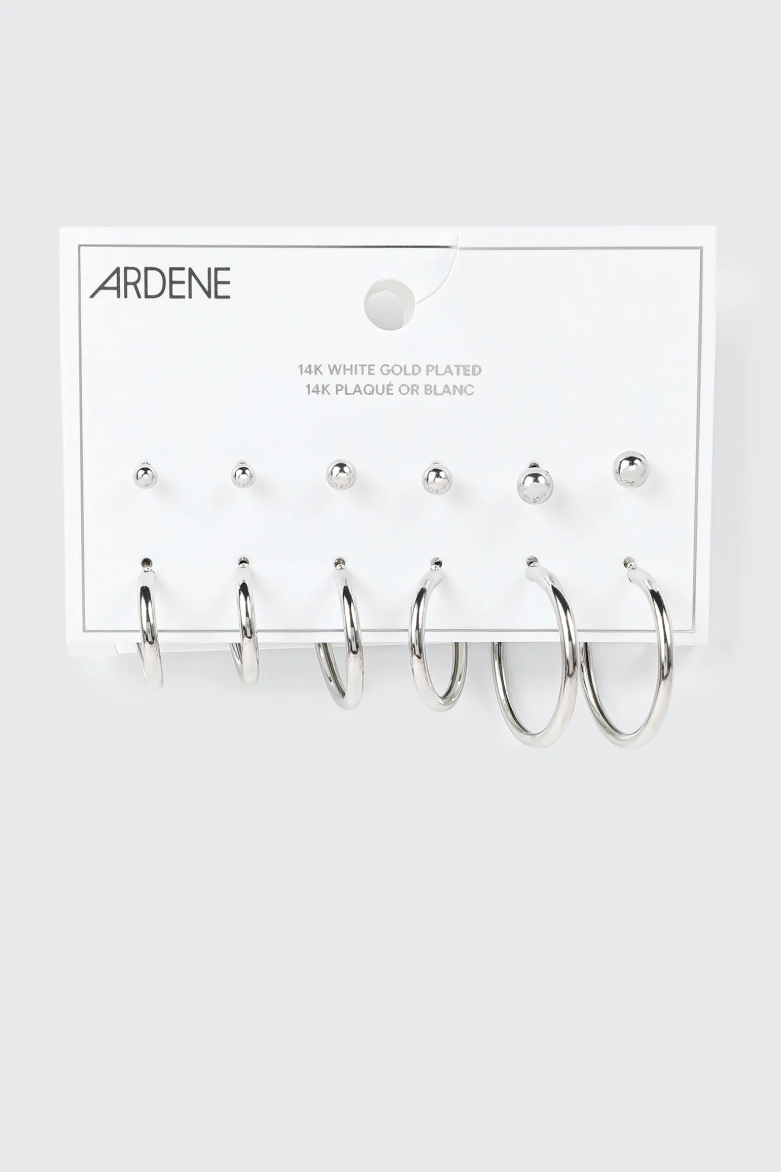 14K White Gold Plated Earrings Set