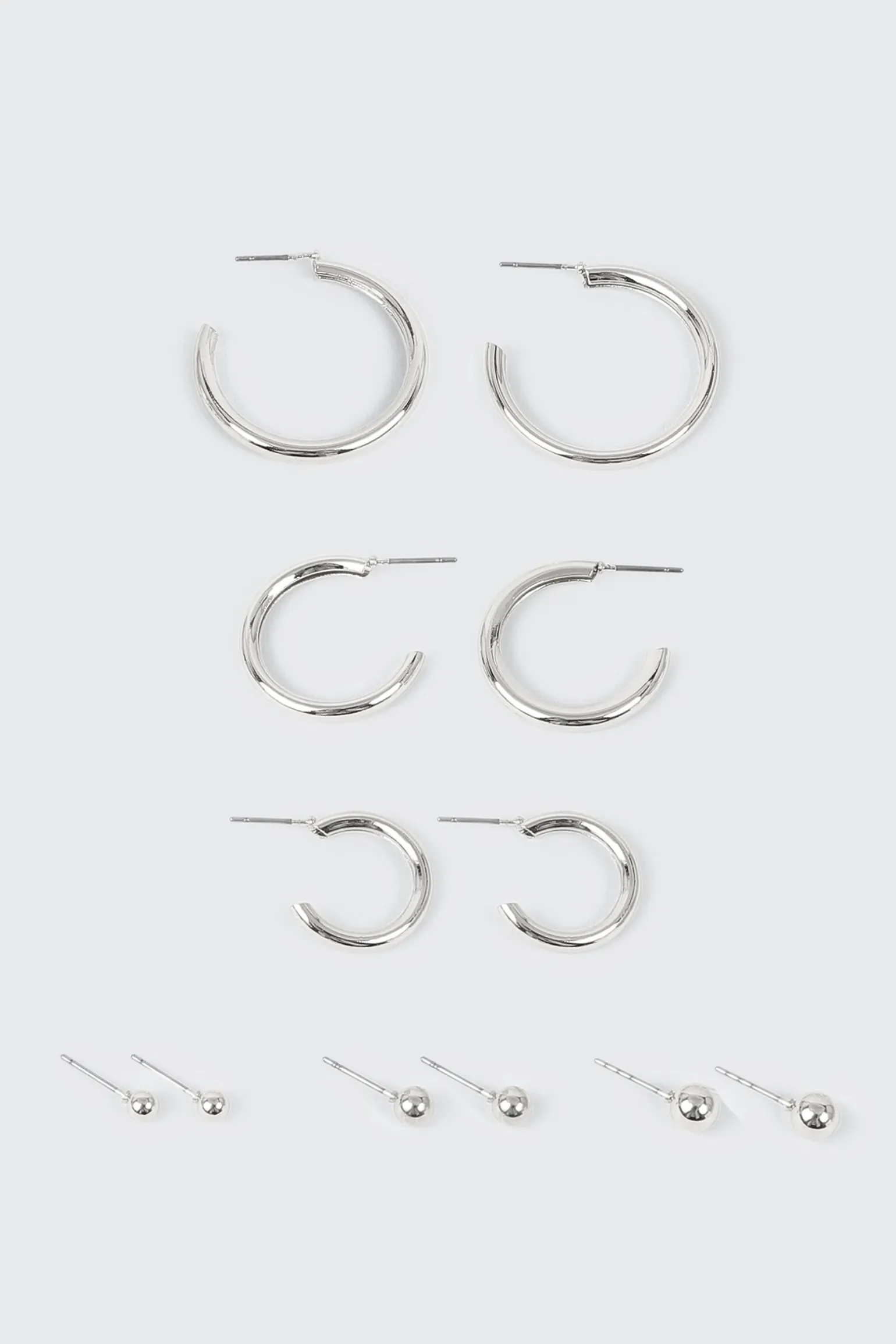14K White Gold Plated Earrings Set