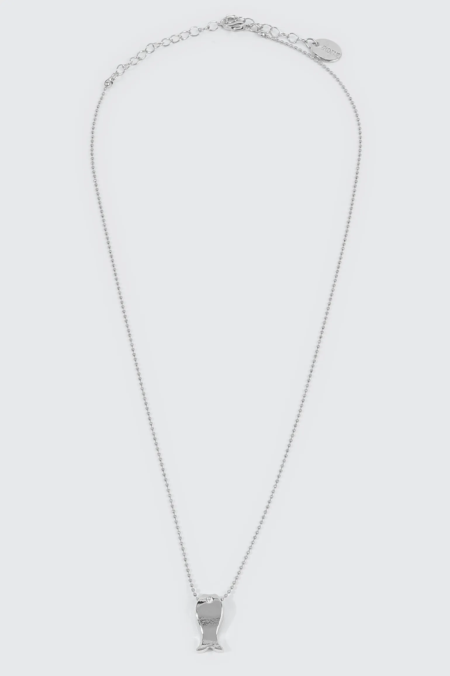 14K White Gold Plated Fish Necklace