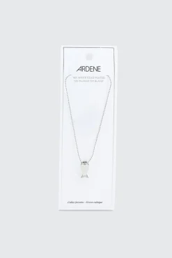 14K White Gold Plated Fish Necklace