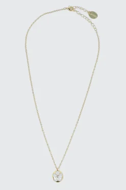 14K White Gold Plated flower pendant Necklace
