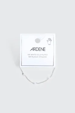 14K White Gold Plated Pearl Bracelet