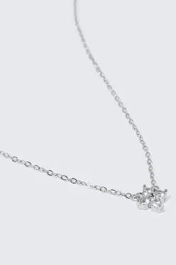 14K White Gold Plated Star Necklace