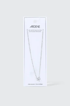 14K White Gold Plated Star Necklace