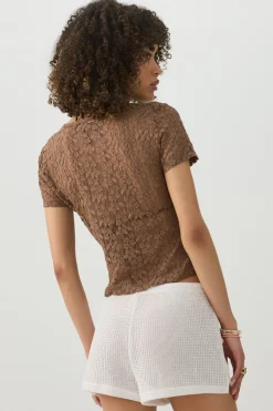 Lace Button-Front Top
