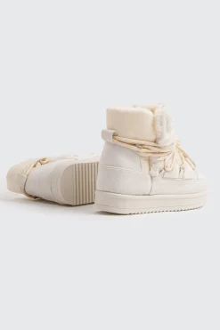 Laced Faux Sheepskin Boots