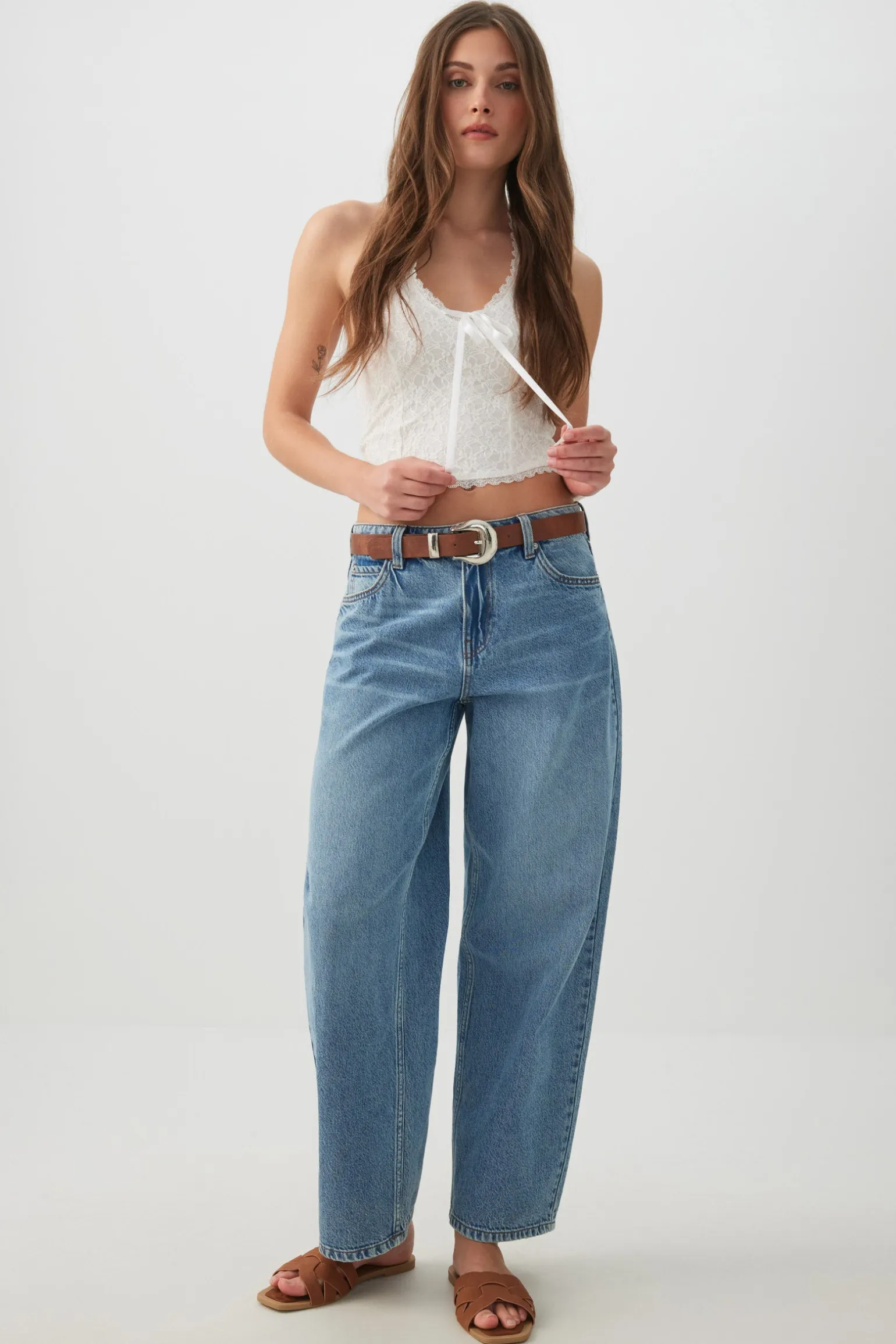 Lace Halter Top with Bow