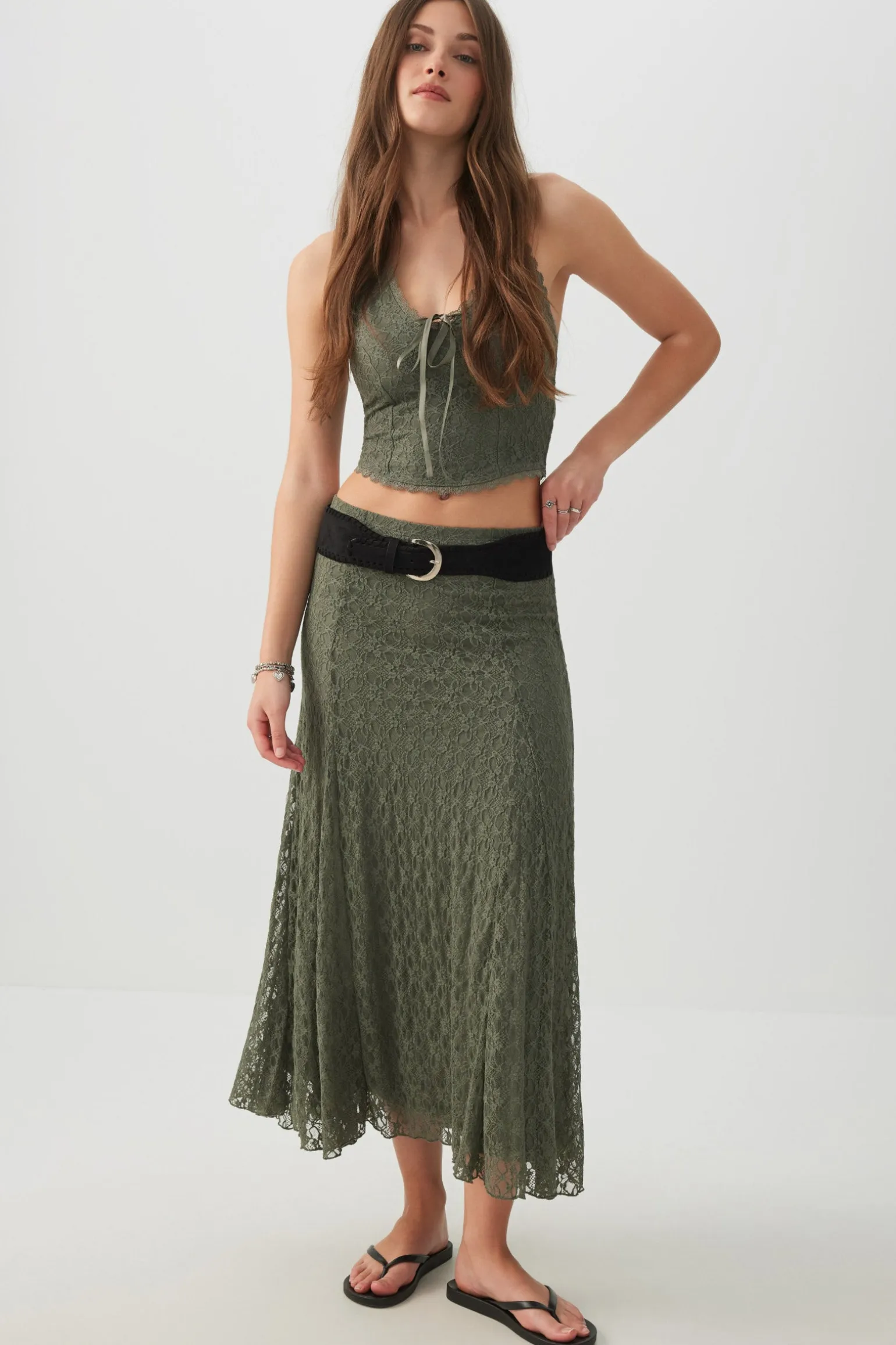 Lace Halter Top with Bow