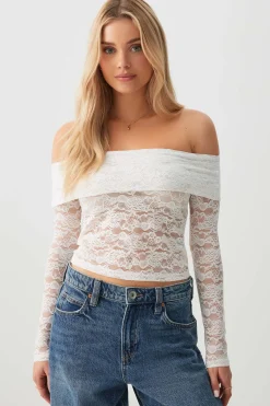 Lace Off Shoulder Top