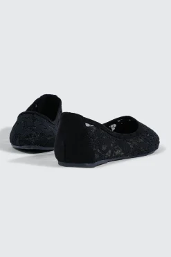 Lace Pointed Toe Flats
