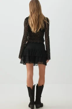 Lace Tiered Micro Skirt