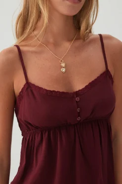Lace Trim Babydoll Tank Top