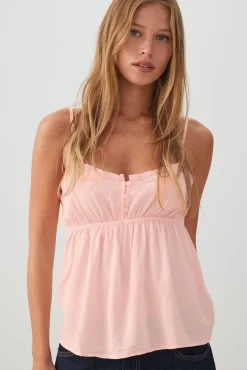 Lace Trim Babydoll Tank Top