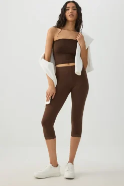 Lace Trim 3/4 Leggings