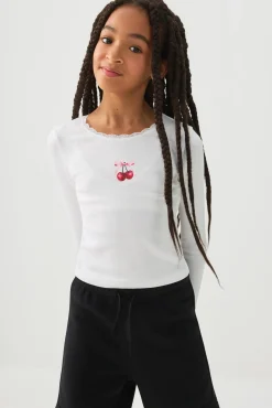 Lace Trim Long Sleeve T-Shirt