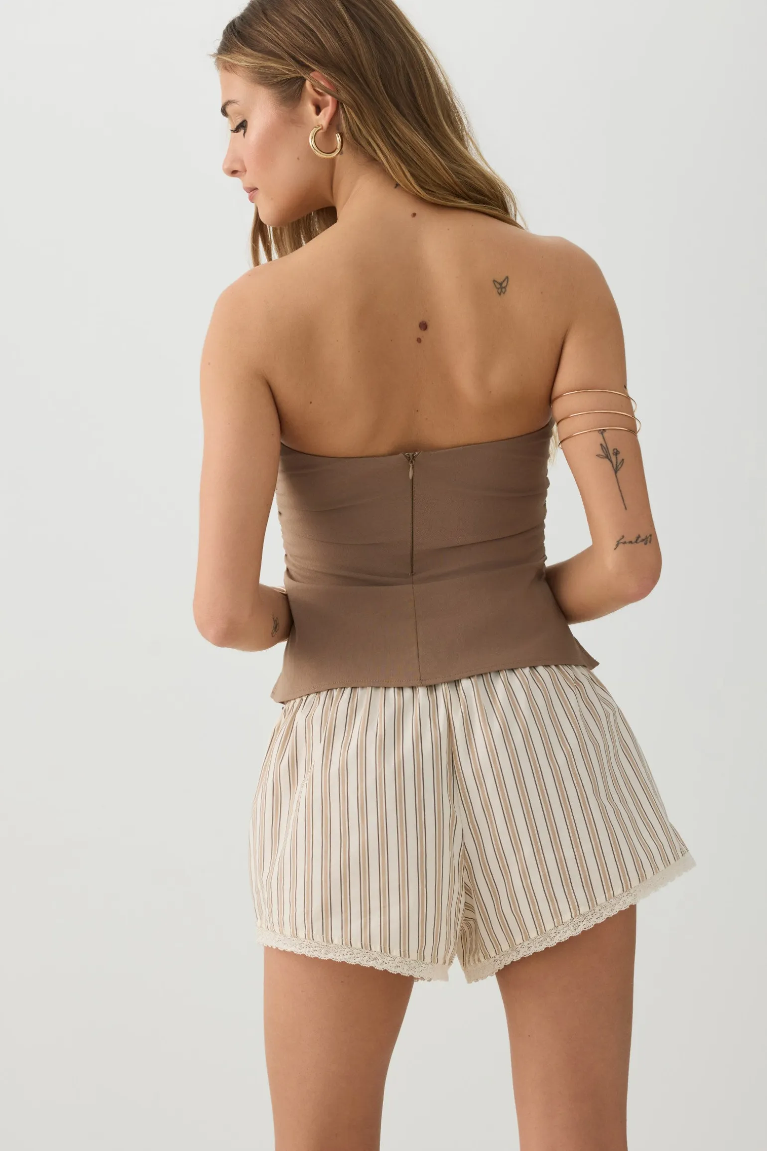 Lace Trim Poplin Boxer Shorts